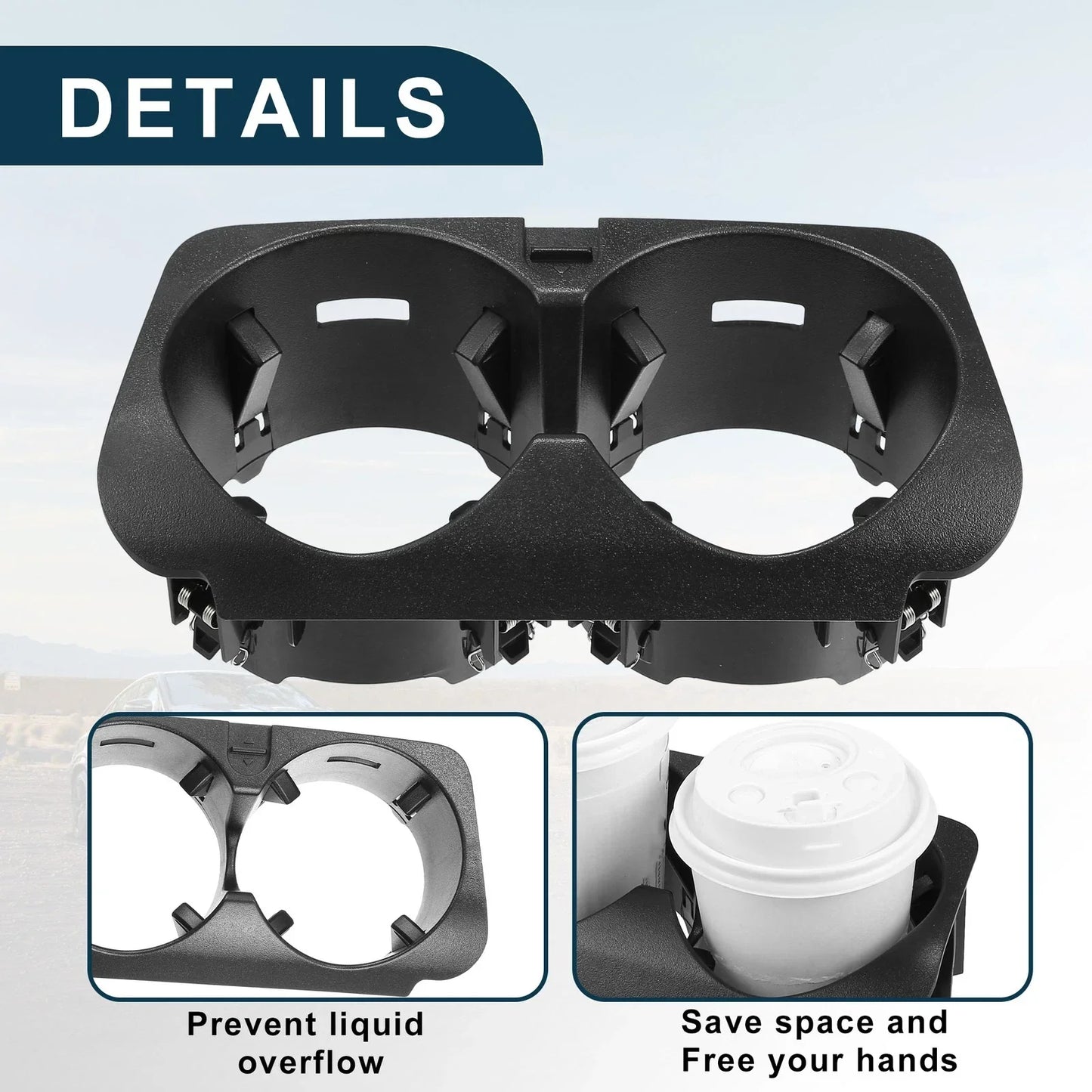 Cup Holder for Mercedes Benz W463 (2019-2023) - Practical Drink Holder Black