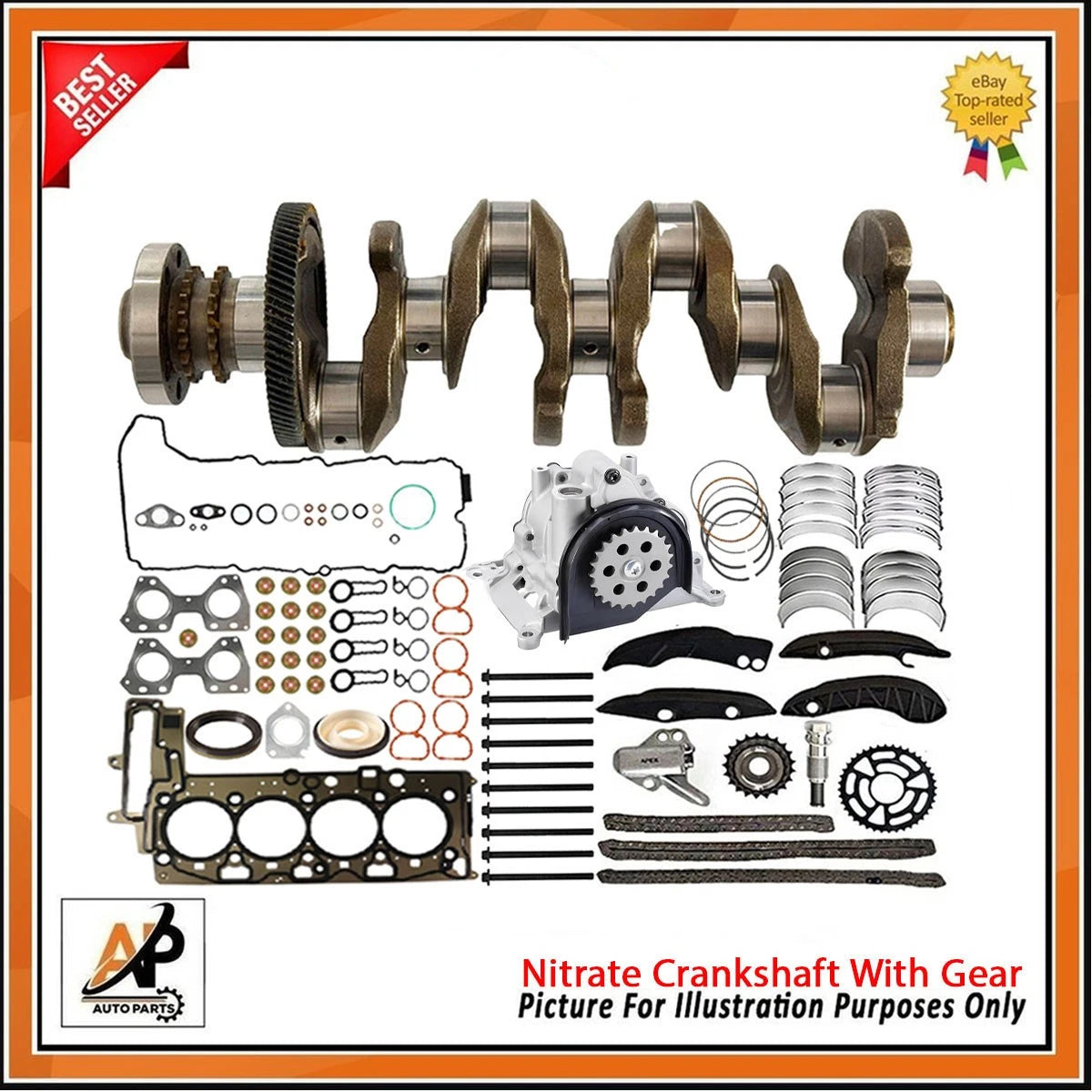 Engine Crankshaft Gear Rebuild Parts Kit for BMW 2.0 N47D20 (2007–2015)