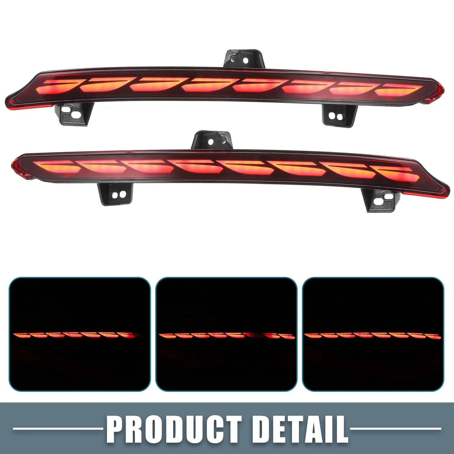 2 x Rear Bumper Reflector LED Brake Turn Signal Lights for Honda Accord (2018-2022)