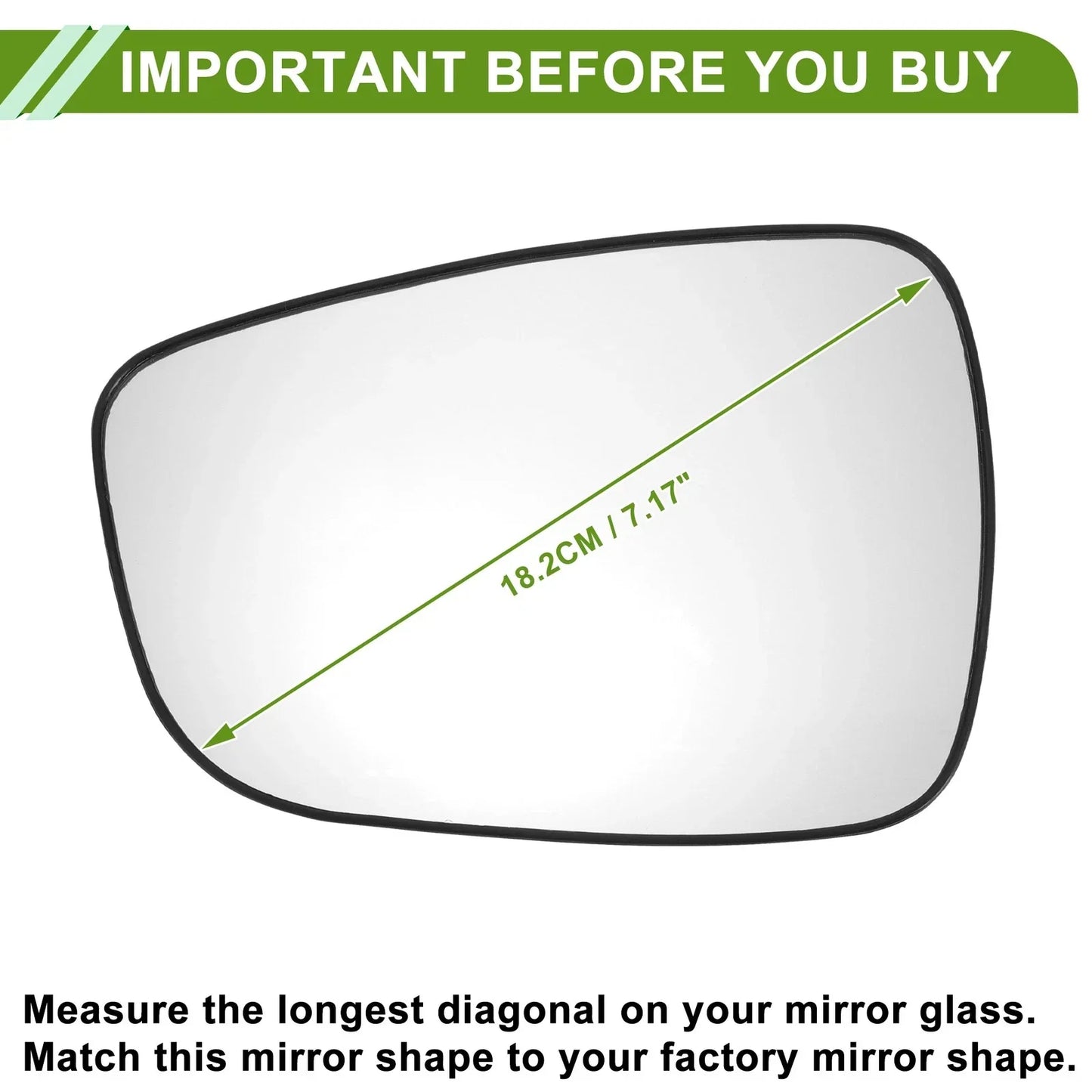 Heated Left Side Mirror Glass for HYUNDAI I30 GD (2012-2017)