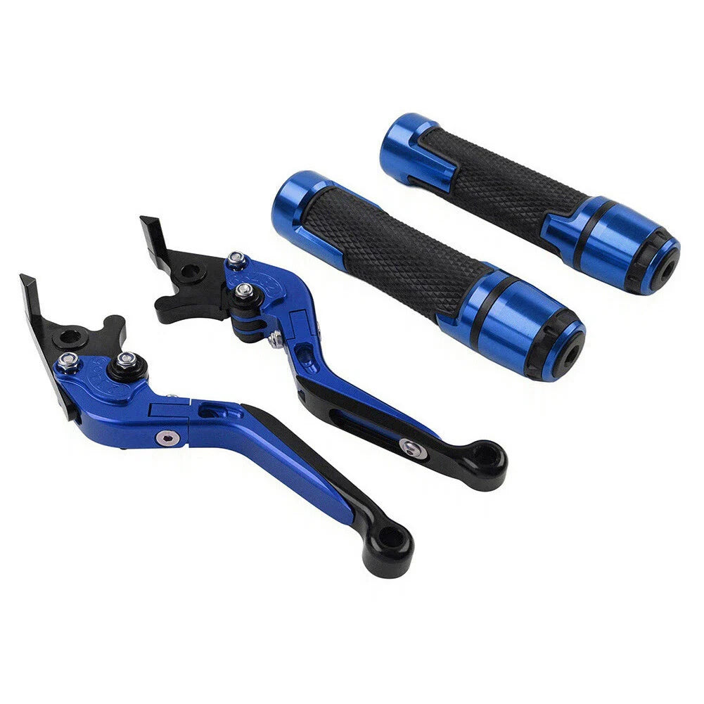 Blue Extendable Brake Clutch Levers Grip Set for 765 SPEED TRIPLE (2016-2023)