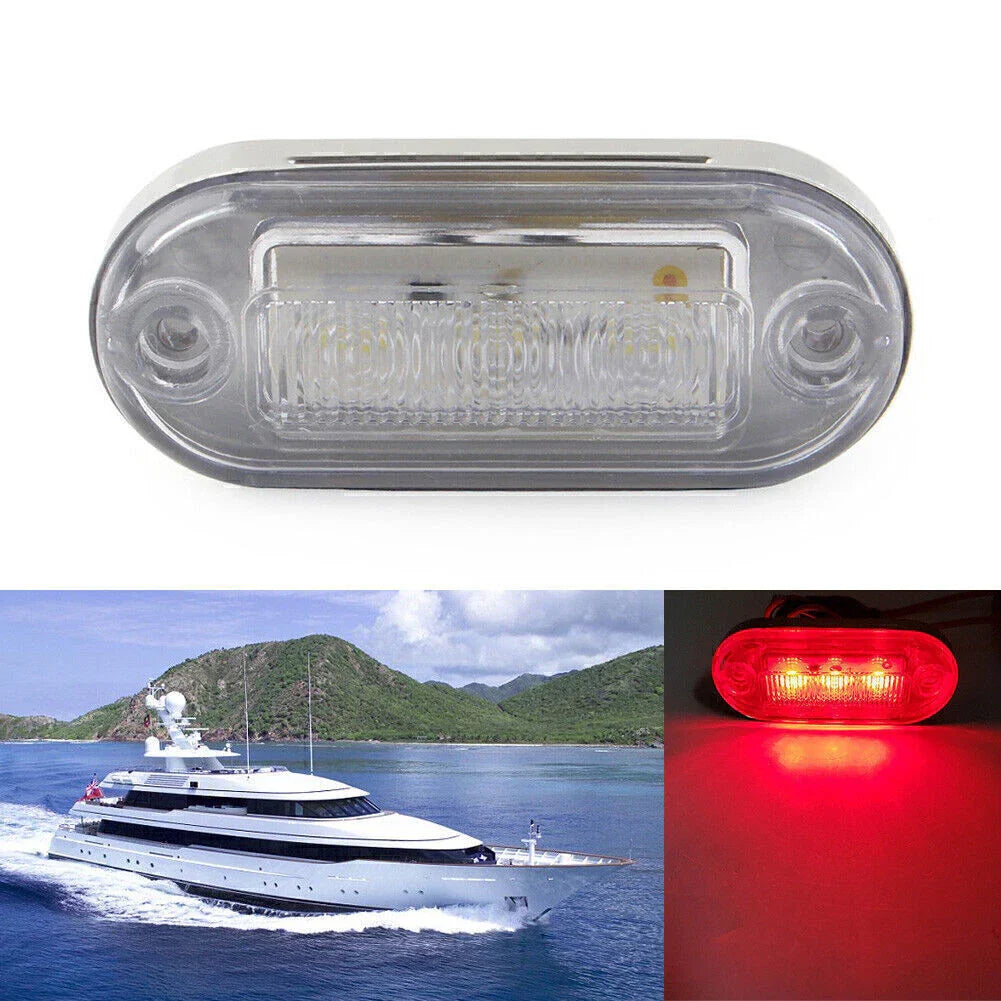 12V 3 SMD LED Red Signal Light Lamp for Truck Trailer RV Boat