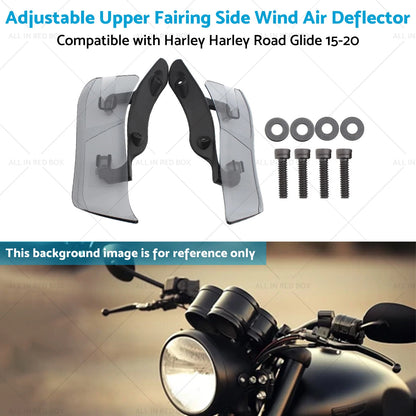 Adjustable Upper Fairing Side Wind Deflector for Harley Road Glide (2015-2023)