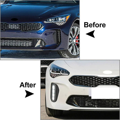 DRL Daytime Running Light Fog Lamp with Yellow Turn Signal for Kia Stinger (2017-2020)