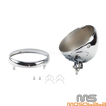 7" Chrome Universal LED Headlight Lamp Bucket Cover for Harley XL883
