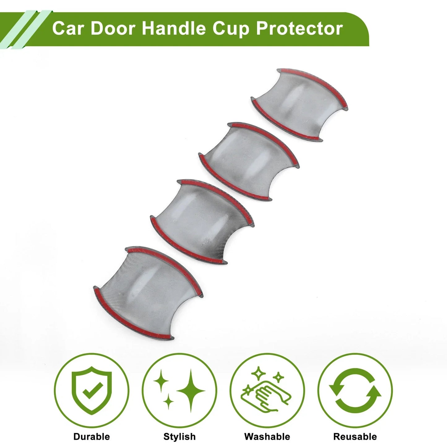 Car Door Handle Cup Protector for Honda CR-V 2007-2011 Carbon Fiber Black