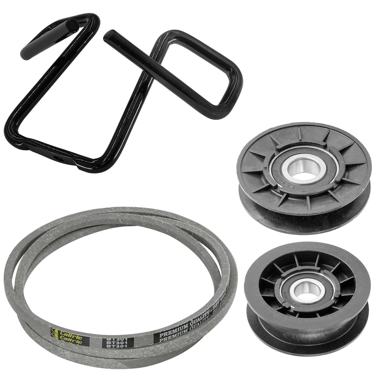 Belt with Guide and Pulley Replacement for John Deere 107S D110 (100–130)