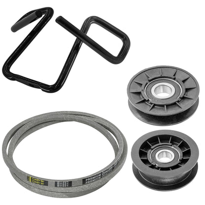 Belt with Guide and Pulley Replacement for John Deere 107S D110 (100–130)