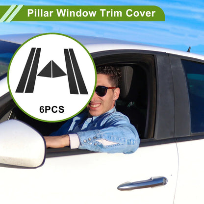 6 Pcs Black Pillar Window Trim for Chevrolet Optra (2004-2009)