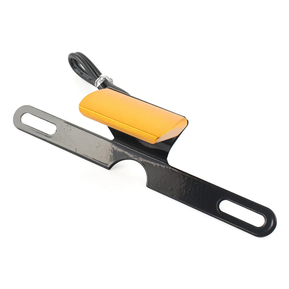 LED Brake Tail Light License Plate Mount Holder for Motorcycle Gold