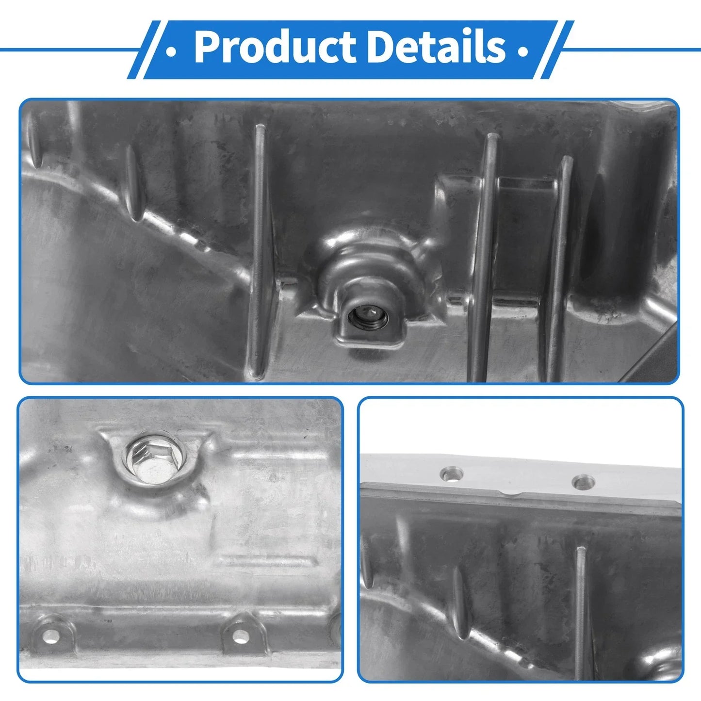 Engine Oil Pan for Honda Prelude Base Aluminum Alloy Silver Tone (1997-2001)