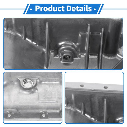 Engine Oil Pan for Honda Prelude Base Aluminum Alloy Silver Tone (1997-2001)