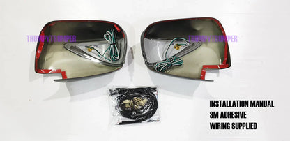 Black LED Mirror Covers for Mitsubishi L200 Triton Pajero Sport (2008-2023)