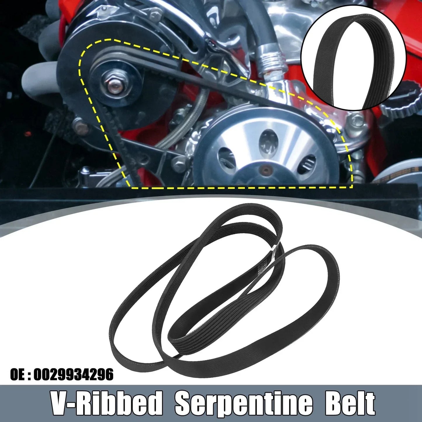 Rubber V-Ribbed Serpentine Belt 7PK2035 for Mercedes-Benz GL350 (2008-2012)