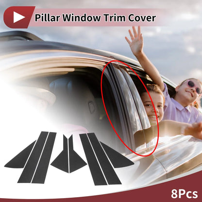 Door Pillar Window Trim for Hyundai Accent 2018-2022 Carbon Fiber Black