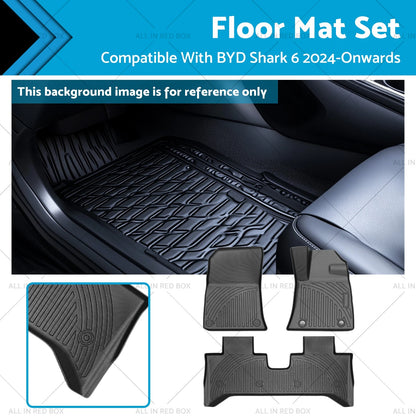 TPE Heavy Duty 3D Floor Liners for BYD Shark 6 (2024+) Waterproof Mats