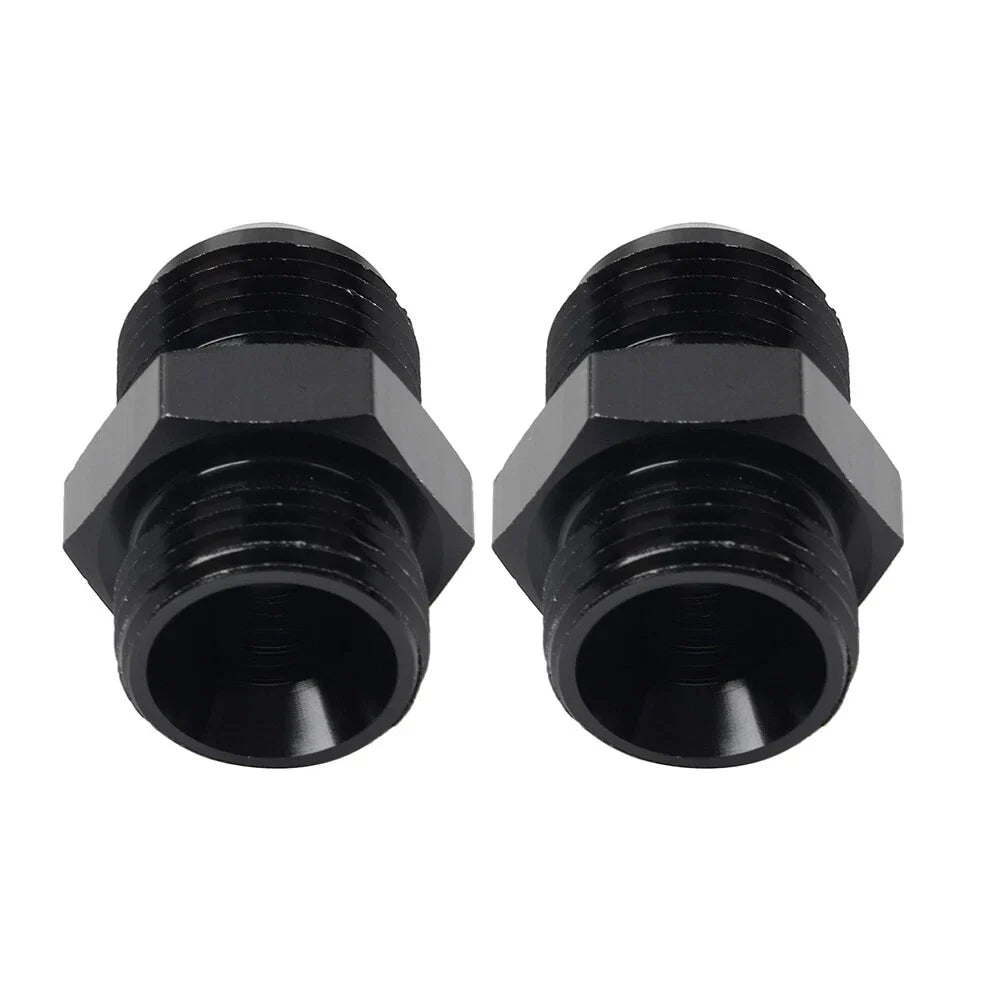 Black Aluminum AN10 Flare to 6AN ORB Male Fitting Adapter w/ O-Rings
