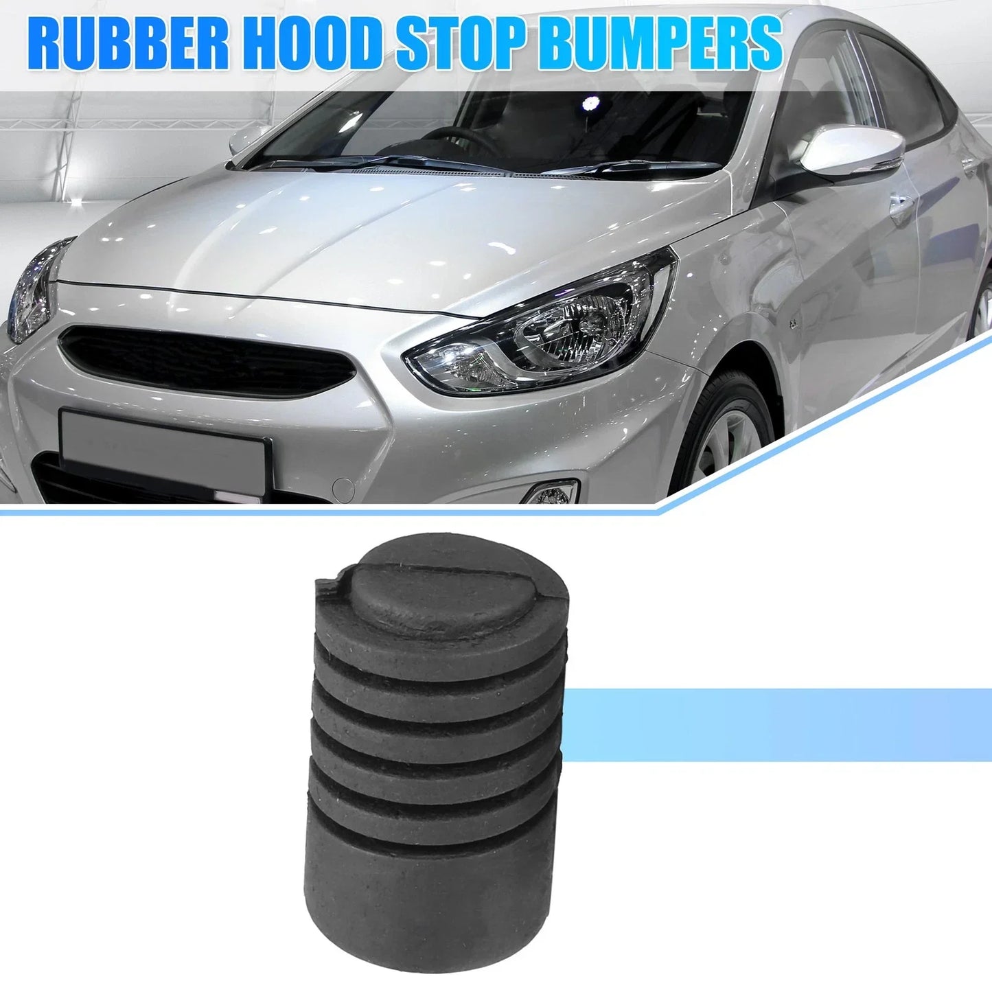 2 x Vehicle Hood Rubber Bumper Stops for Hyundai Kia