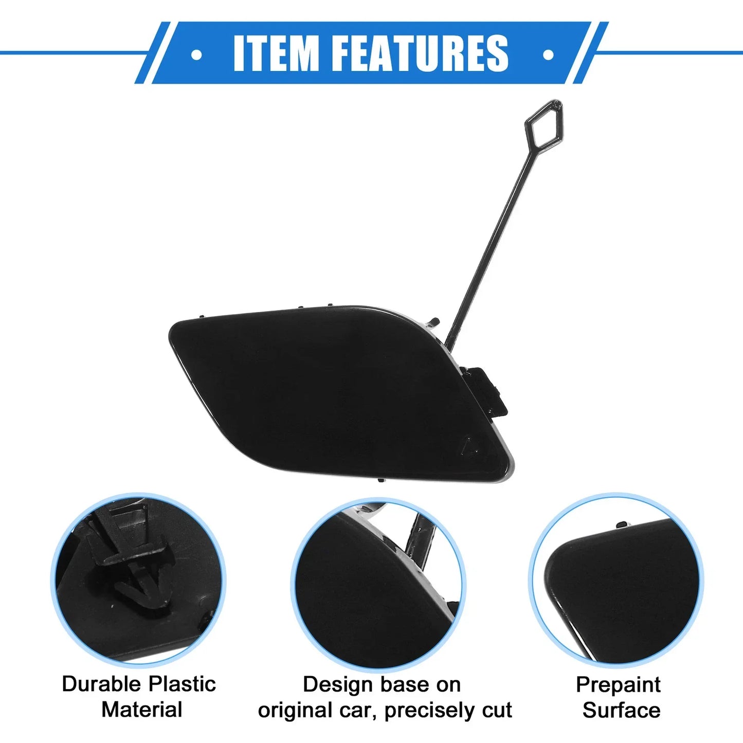 Bumper Tow Hook Eye Hole Cover for Mercedes-Benz R350 (2011-2012) Black