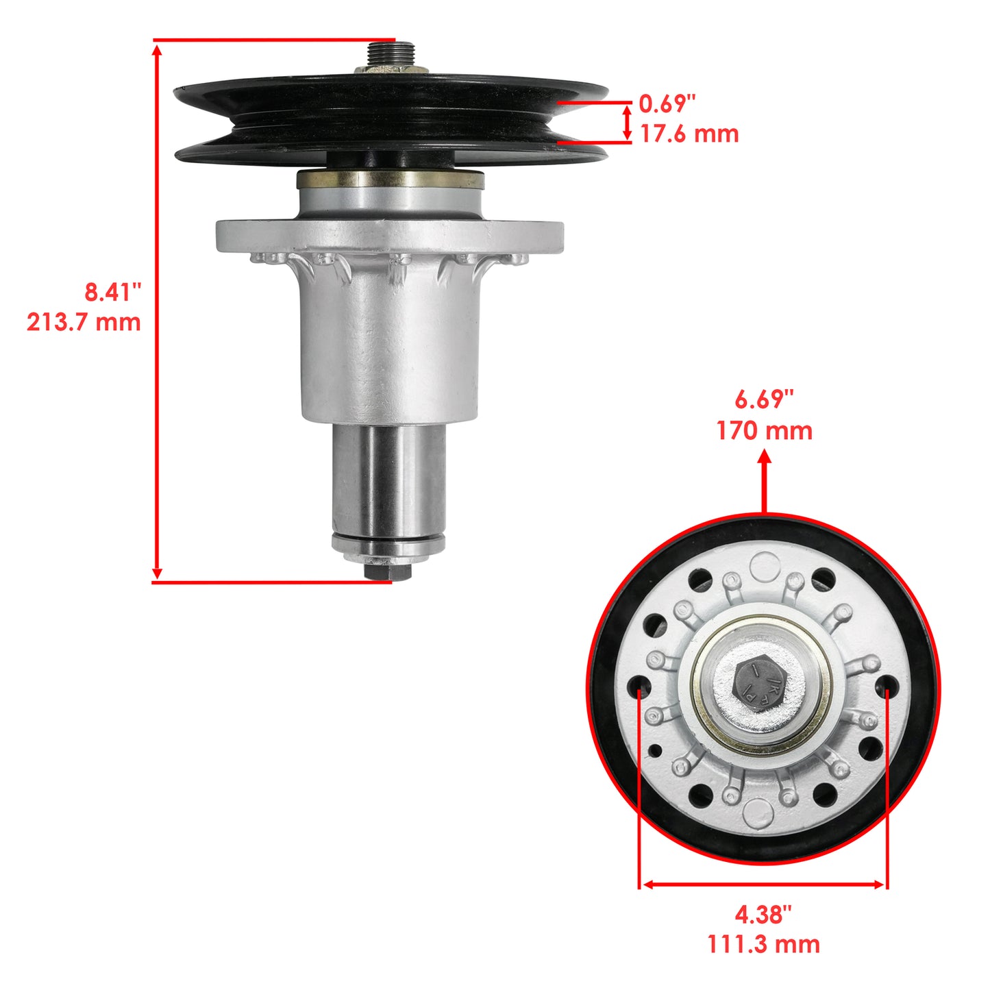 Deck Outer Spindle Replacement for Exmark FMD524 FR524 FR724 (52-72")