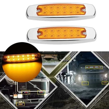 12 LED Sealed Side Marker Clearance Light for Trailer - Yellow Amber