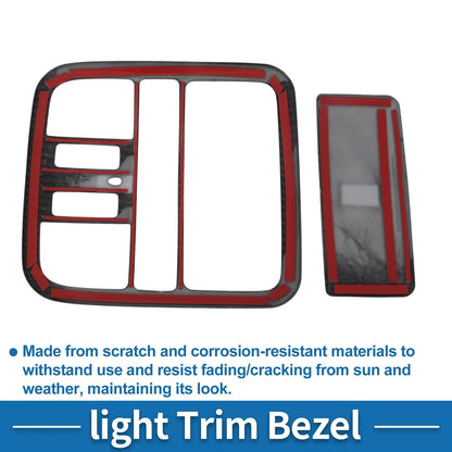 Front Row Headlight Trim Bezel for Honda Pilot 2019-2022 Carbon Fiber Black