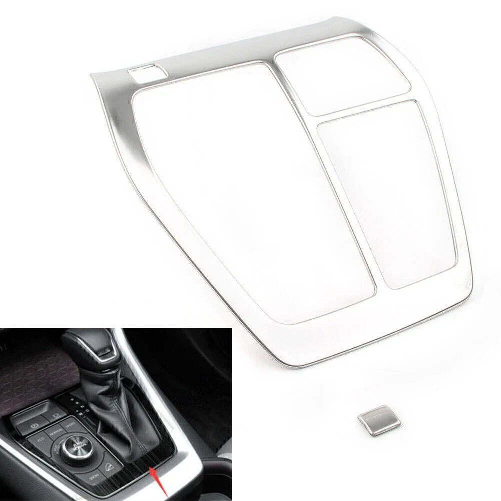 Gear Shift Knob Panel Cover Trim for Toyota RAV4 (2019-2020) Silver RHD