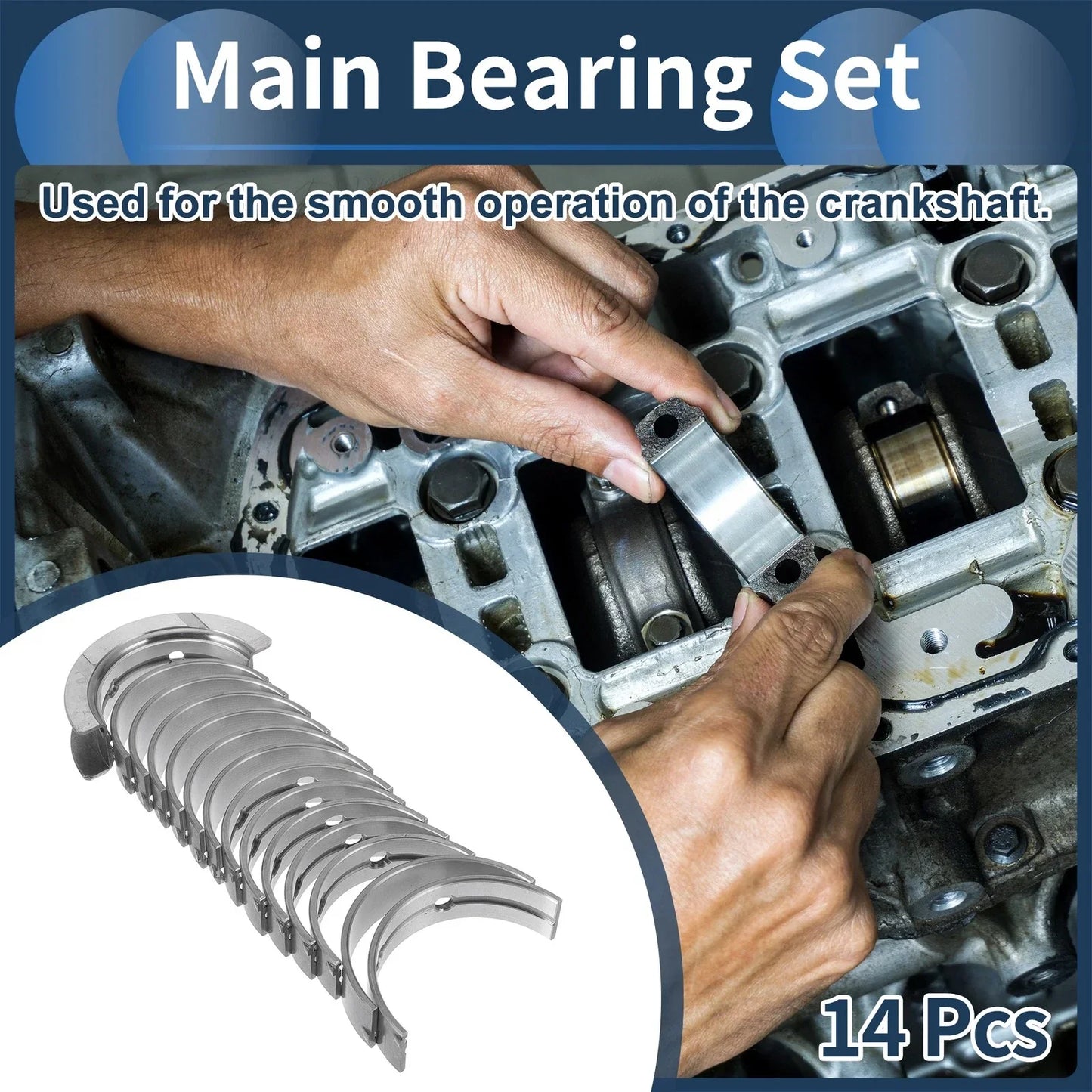 Main Bearing Set 14 Pcs for BMW 128i (2008-2013)