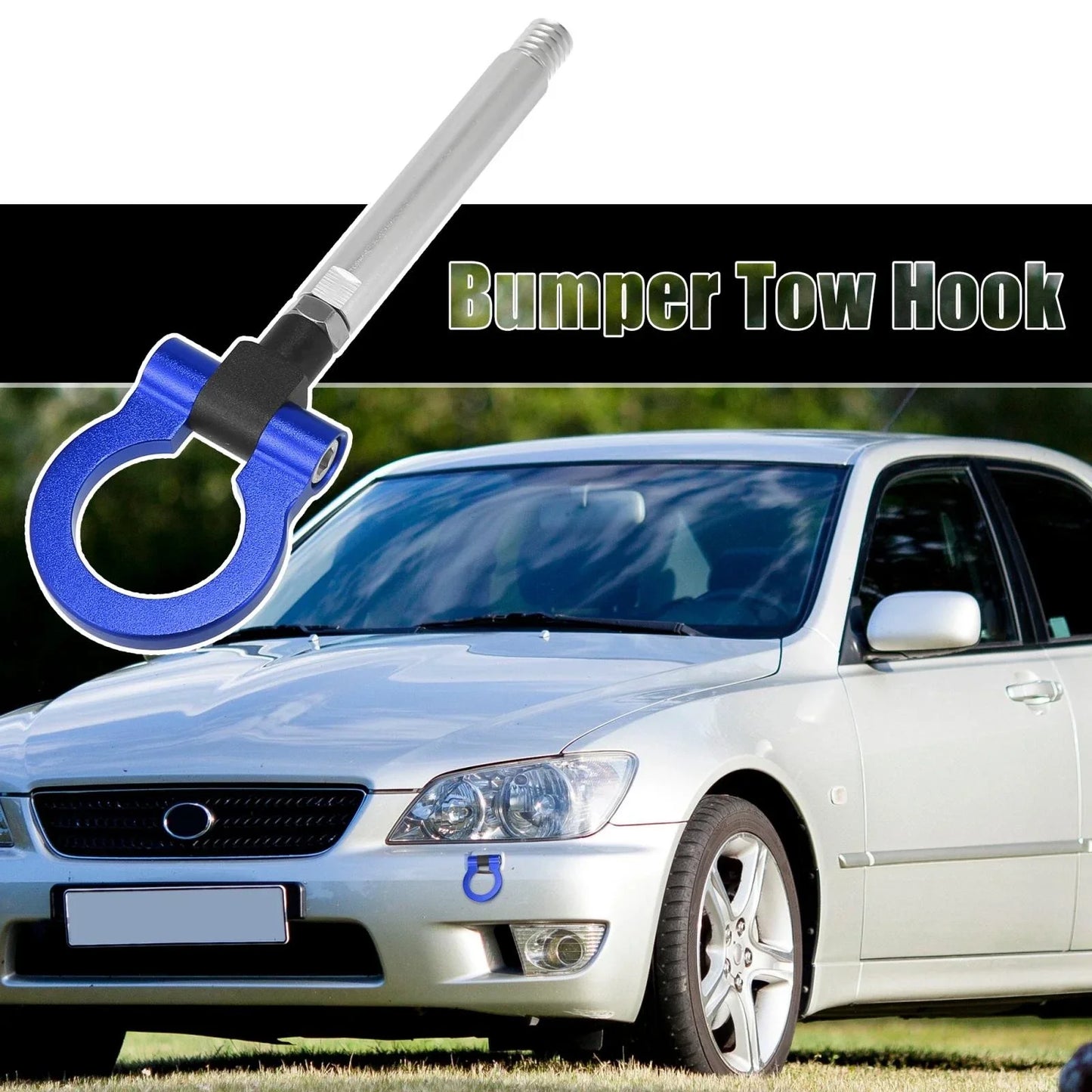 Blue Aluminum Alloy Round Front Rear Bumper Tow Hook Screw for Lexus IS (2006-2013)