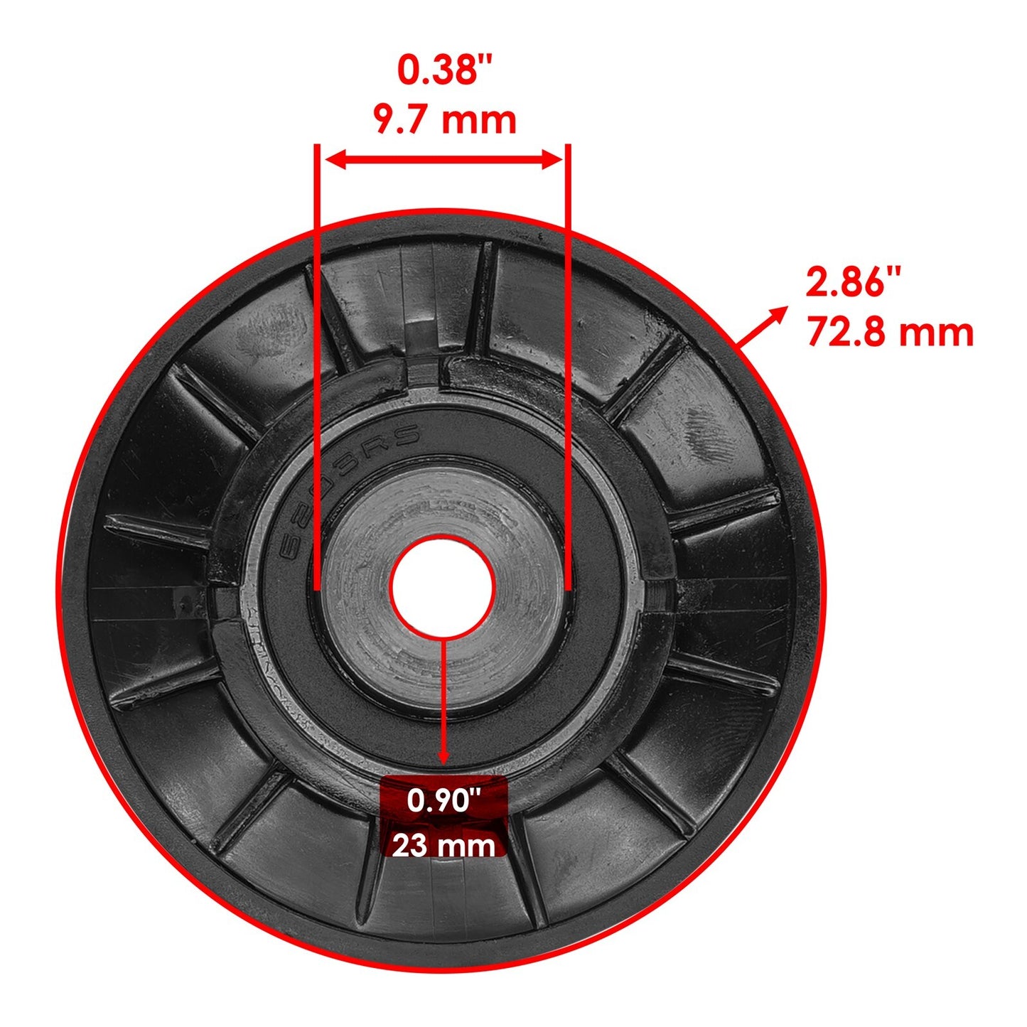 Caltric Drive Belt Idler Pulley Replacement for John Deere AM115460 (50–52")