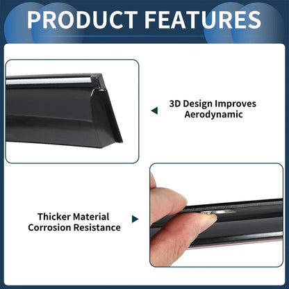 Window Deflectors for Honda CR-V Side Window Vent Visors Black 2 x (2007)