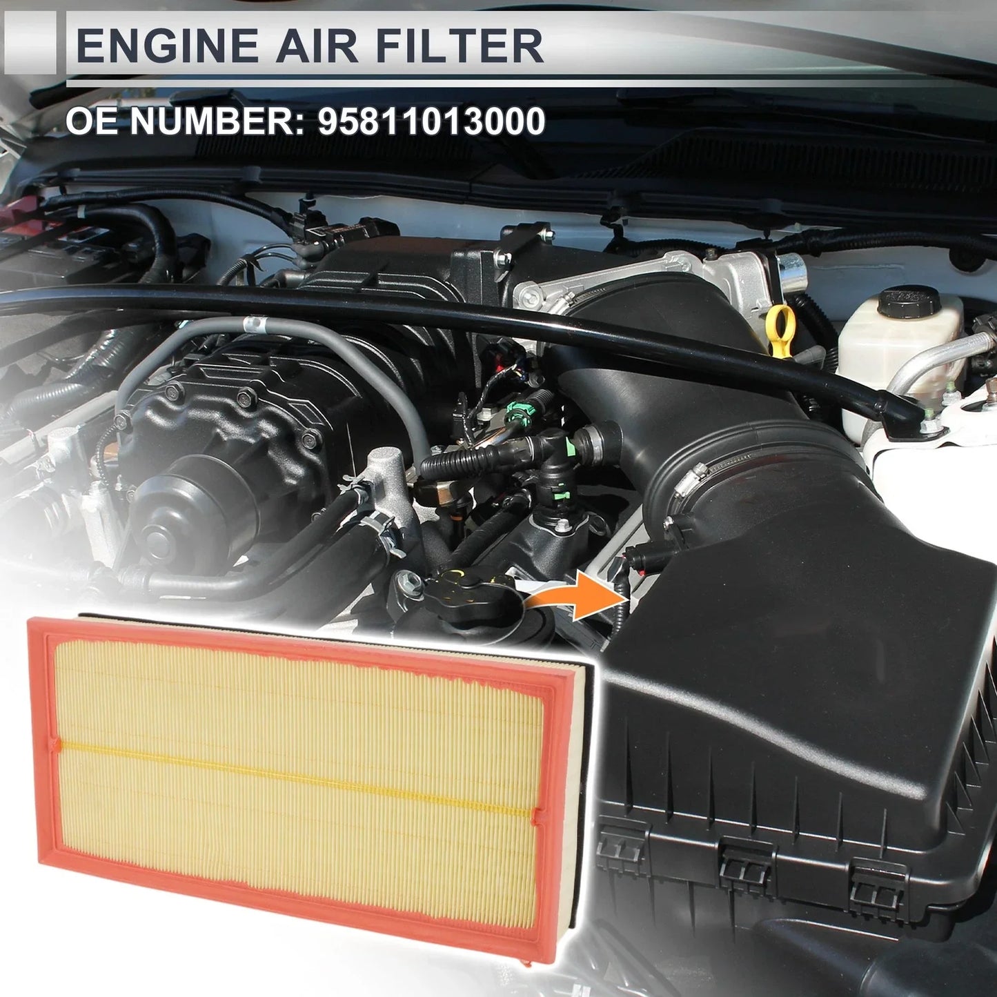 Engine Air Filter for Porsche Cayenne 3.0L 3.6L 4.8L (2011-2018)