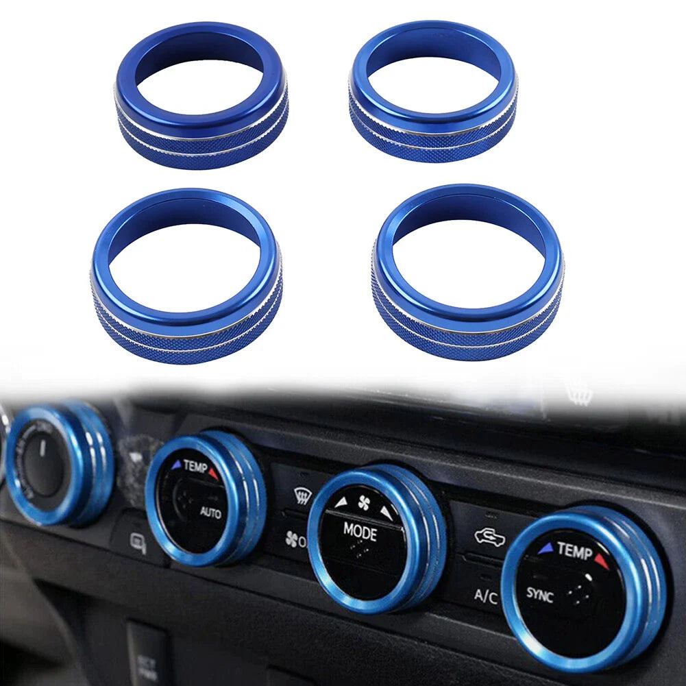 Blue AC Climate Control Knob Trim for Toyota Tacoma (2016-2023)