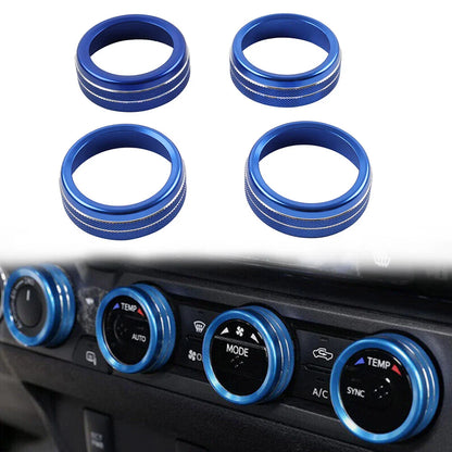 Blue AC Climate Control Knob Trim for Toyota Tacoma (2016-2023)