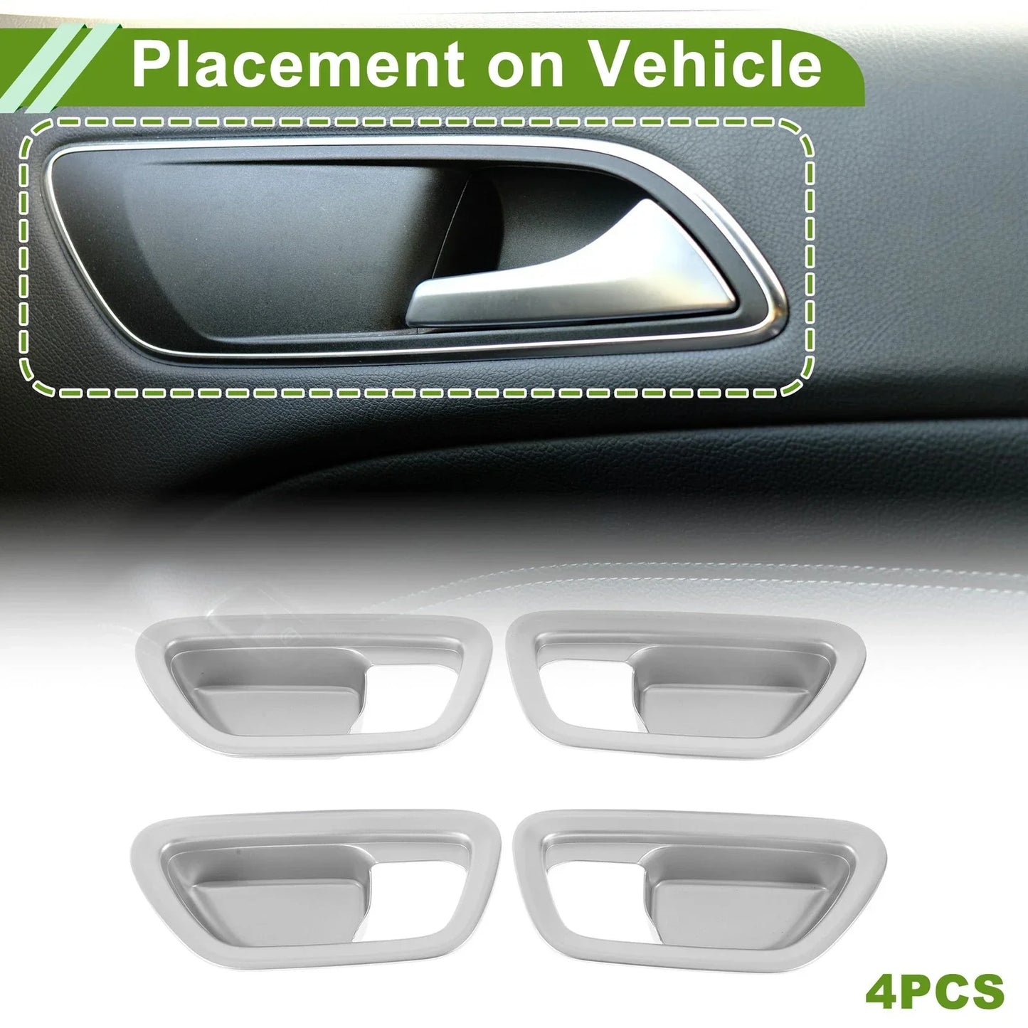 Interior Door Handle Bowl Cover Trim for Honda Pilot (2023-2024) Silver ABS