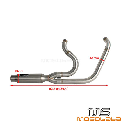 Exhaust Muffler Pipe for Harley Dyna Fat Bob FXDF Super Glide FXDC (2006-2017)