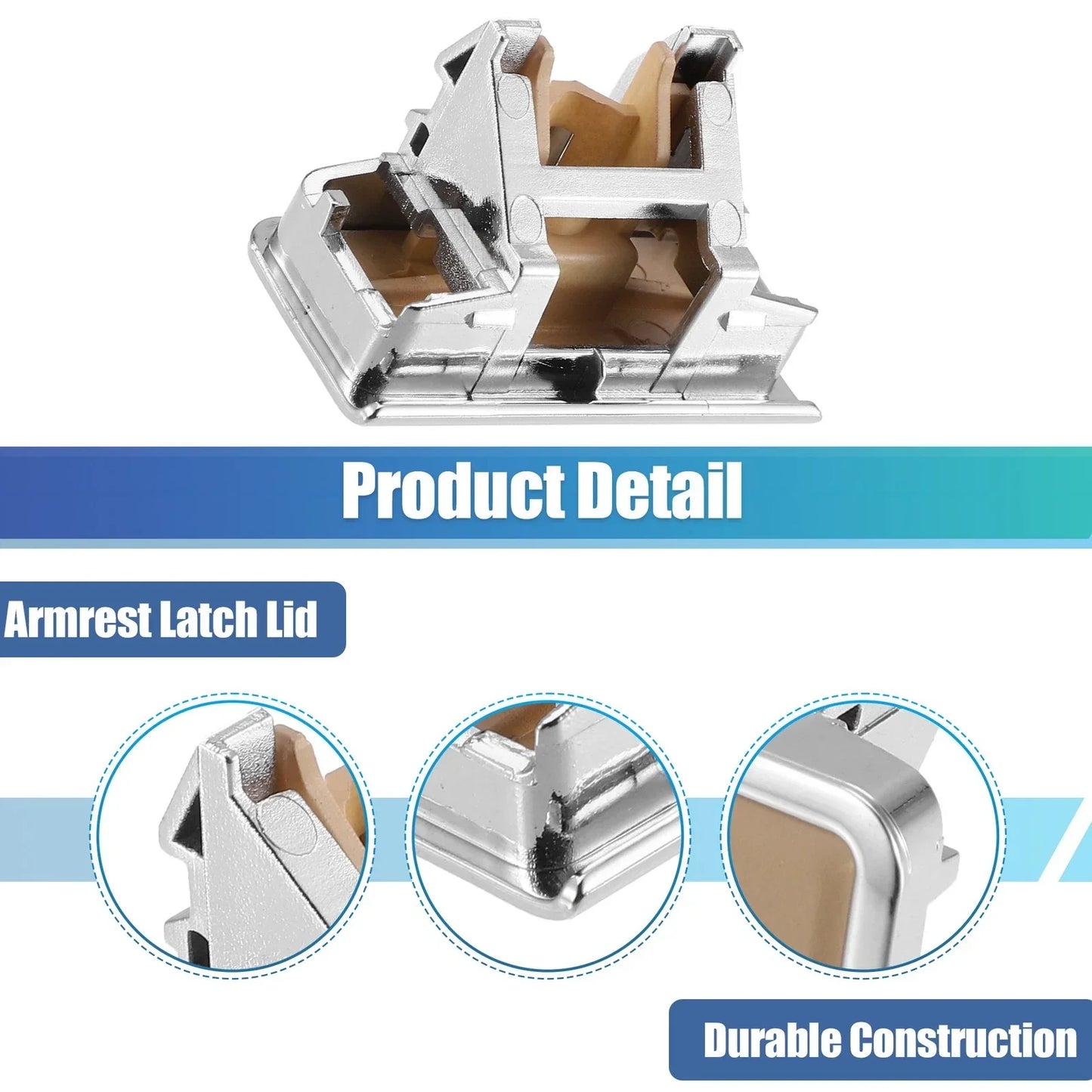 Armrest Latch Lid for Mercedes-Benz - Plastic Beige Silver Tone ()