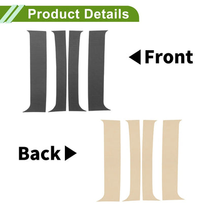 4pcs Pillar Window Trim for Chevy Blazer 1995-2005 Carbon Fiber Black