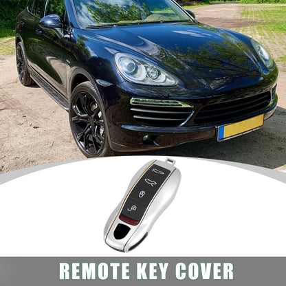 Silver Tone Car Remote Key Cover Fob Case for Porsche Cayenne, Panamera (2003-2023)