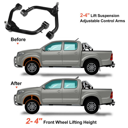 2 x 4" Front Upper Control Arms for Dodge Ram 1500 (2006-2023) Black