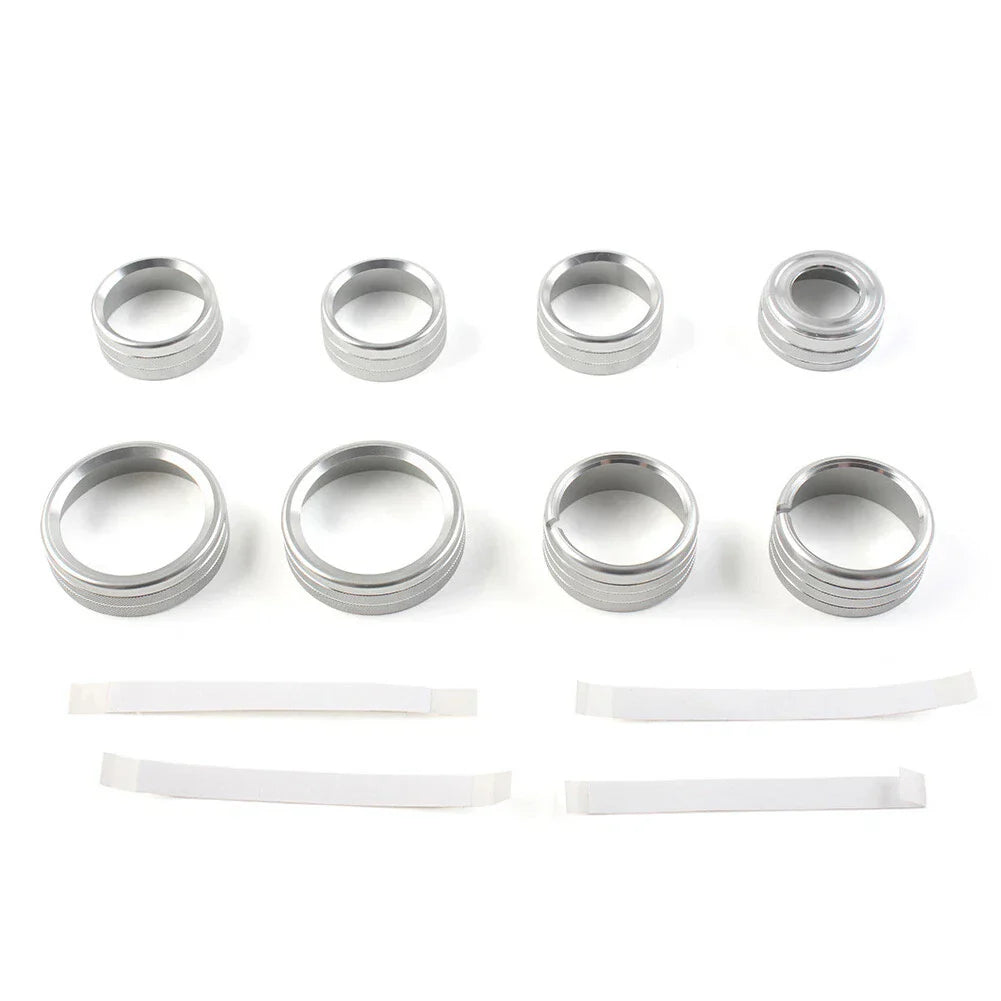 8x Air Conditioner Switch Knob Trim Silver for GMC Sierra (2014-2018)