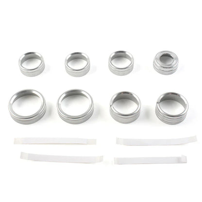 8x Air Conditioner Switch Knob Trim Silver for GMC Sierra (2014-2018)