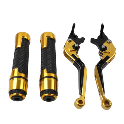 Gold Extendable Brake Clutch Levers & Handlebar Grips for Aprilia Tuono V4