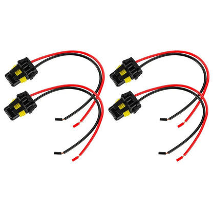 2 x 9012 HIR2 Headlight Bulb Plug Connector Harness for Audi A6 (2012-2018)