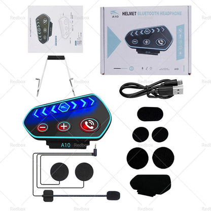 Wireless Motorcycle Helmet Headset Intercom Bluetooth 5.0 for Motorbike