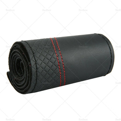 Premium Leather 38cm Steering Wheel Cover for Car - Auto Protection