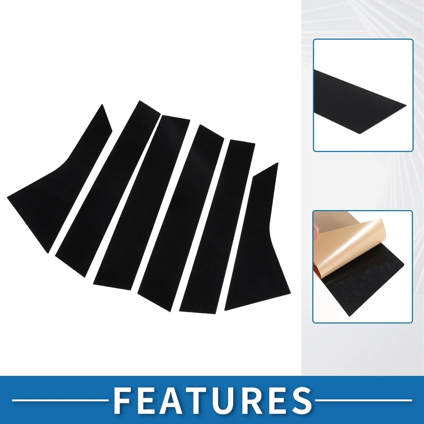 6 x Car Pillar Window Trim Covers for Honda Accord Sedan (2018-2022) Black