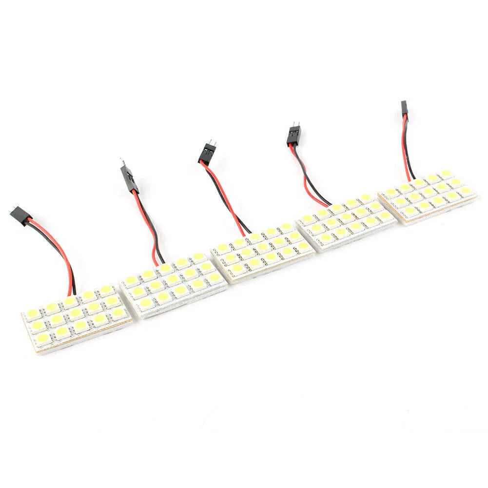5x White LED 5050 15SMD Dome Lights for Car Interior (Universal)