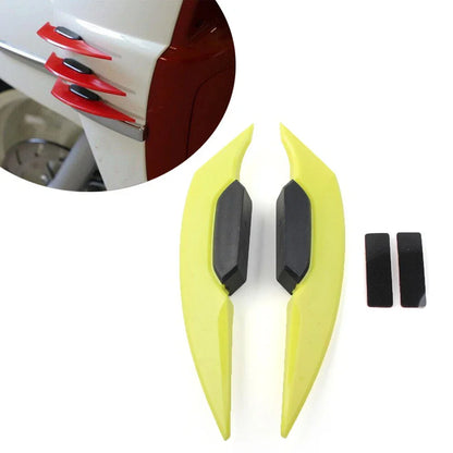 Universal Yellow Fairing Winglets Side Spoiler Deflector Air Wings - Pair