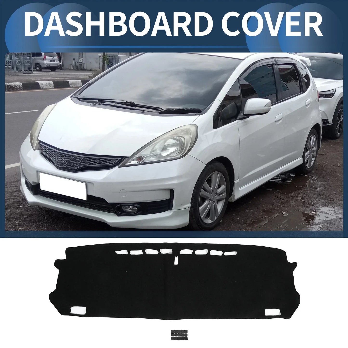 Dashboard Dash Cover Mat for Honda Fit GR1-GR8 2020-2024 Black 1 Set